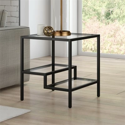 Henn& Hart Metal Two Tier Side Table in Black - Henn&Hart 3 Henn& Hart Metal Two Tier Side Table in Black - Henn&Hart