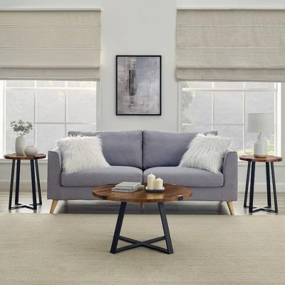 3pc Wrightson Modern Wrap Leg Occasional Table Set - Saracina Home Dark Walnut 4 3pc Wrightson Modern Wrap Leg Occasional Table Set - Saracina Home Dark Walnut - Image 3