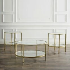 3pc Aimee Coffee Table Set - Crosley Bronze