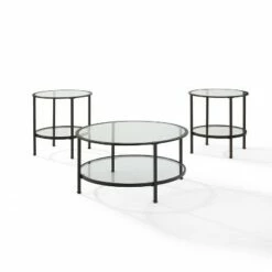 3pc Aimee Coffee Table Set - Crosley Bronze -Side Tables Sales unnamed file 7708