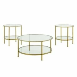 3pc Aimee Coffee Table Set - Crosley Bronze -Side Tables Sales unnamed file 7709