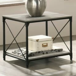 3pc Rosslea Coffee Table and 2 End Tables Set Black/Gray - HOMES: Inside + Out -Side Tables Sales unnamed file 7724