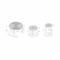 3pc Ardara Occasional Table with Plastic Board Gun Metal - miBasics -Side Tables Sales unnamed file 773