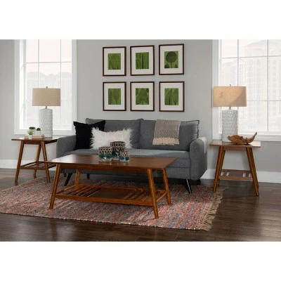 3pc Charlotte Coffee Table and 2 End Tables Walnut - Linon 11 3pc Charlotte Coffee Table and 2 End Tables Walnut - Linon - Image 9