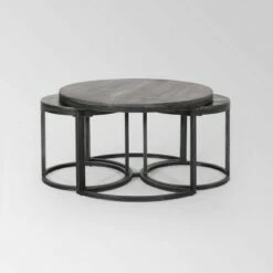 3pc Gerrish Modern Industrial Table Set - Christopher Knight Home Gray/pewter -Side Tables Sales unnamed file 7760
