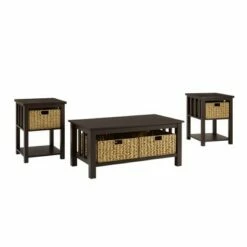 3pc Mission Coffee and Side Table Set with Woven Baskets - Saracina Home Driftwood 18 3pc Mission Coffee and Side Table Set with Woven Baskets - Saracina Home Driftwood -Side Tables Sales unnamed file 7768