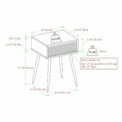 3pc Mid-Century Modern Fluted Drawer Coffee and Side Table Set Solid - Saracina Home Solid White/birch -Side Tables Sales unnamed file 7777