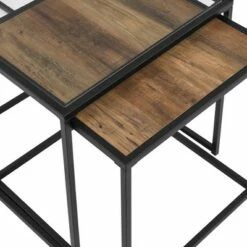 3pc Modern Open Frame Nesting Table Set - Saracina Home Gray Wash/glass -Side Tables Sales unnamed file 7790