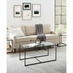 3pc Modern Open Frame Nesting Table Set - Saracina Home Gray Wash/glass -Side Tables Sales unnamed file 7792