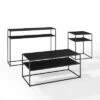 3pc Braxton Coffee Table Set - Coffee Table, Console Table and End Table Matte Black - Crosley -Side Tables Sales unnamed file 7813