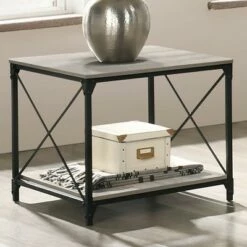 4pc Rosslea Coffee with 2 End Sofa Table Set Black/Gray - HOMES: Inside + Out -Side Tables Sales unnamed file 7855