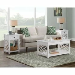 36" Middlebury Coffee Table and 2 End Tables - Alaterre Furniture White