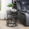 3pc Melmar Walnut Top Nesting Table Walnut/Black - HOMES: Inside + Out -Side Tables Sales unnamed file 792