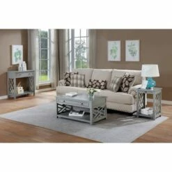 36" Middlebury Coffee Table with Drawer, End Table with Tray and Console Table - Alaterre Furniture Light Gray -Side Tables Sales unnamed file 7943