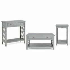 36" Middlebury Coffee Table with Drawer, End Table with Tray and Console Table - Alaterre Furniture Light Gray -Side Tables Sales unnamed file 7954
