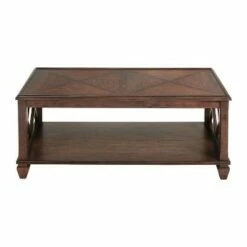 3pc Bridgton Wood Living Room Set with Coffee Table and 2 Shelf End Tables Cherry - Alaterre Furniture -Side Tables Sales unnamed file 7980