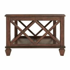 3pc Bridgton Wood Living Room Set with Coffee Table and 2 Shelf End Tables Cherry - Alaterre Furniture -Side Tables Sales unnamed file 7981