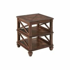 3pc Bridgton Wood Living Room Set with Coffee Table and 2 Shelf End Tables Cherry - Alaterre Furniture -Side Tables Sales unnamed file 7986