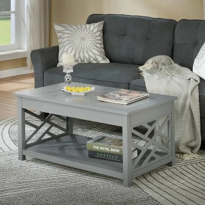 36" Middlebury Coffee Table and 2 End Tables with Tray Shelf - Alaterre Furniture Gray 9 36" Middlebury Coffee Table and 2 End Tables with Tray Shelf - Alaterre Furniture Gray - Image 7