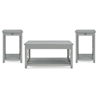 36" Middlebury Coffee Table and 2 End Tables with Tray Shelf - Alaterre Furniture Gray 20 36" Middlebury Coffee Table and 2 End Tables with Tray Shelf - Alaterre Furniture Gray - Image 18