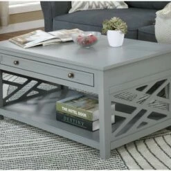 36" Middlebury Coffee Table with Drawer and 2 End Tables with Tray Shelf - Alaterre Furniture White -Side Tables Sales unnamed file 8028