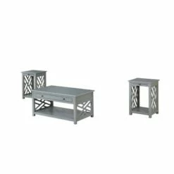 36" Middlebury Coffee Table with Drawer and 2 End Tables with Tray Shelf - Alaterre Furniture White -Side Tables Sales unnamed file 8032