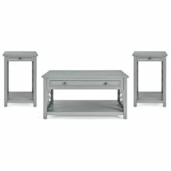 36" Middlebury Coffee Table with Drawer and 2 End Tables with Tray Shelf - Alaterre Furniture White -Side Tables Sales unnamed file 8040