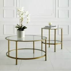 2pc Aimee Coffee Table Set - Crosley Gold