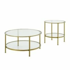 2pc Aimee Coffee Table Set - Crosley Gold -Side Tables Sales unnamed file 8045