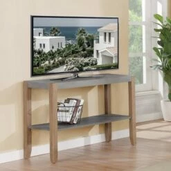 Davenport Faux Concrete and Wood Living Room Set Light Amber - Alaterre Furniture -Side Tables Sales unnamed file 8129