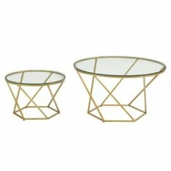 Geometric Glam Nesting Coffee Tables - Saracina Home White Marble/gold -Side Tables Sales unnamed file 82