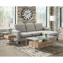 2pc Hampton Occasional Table Set Light Walnut/Chrome - Picket House Furnishings