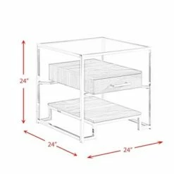 2pc Hampton Occasional Table Set Light Walnut/Chrome - Picket House Furnishings -Side Tables Sales unnamed file 8230