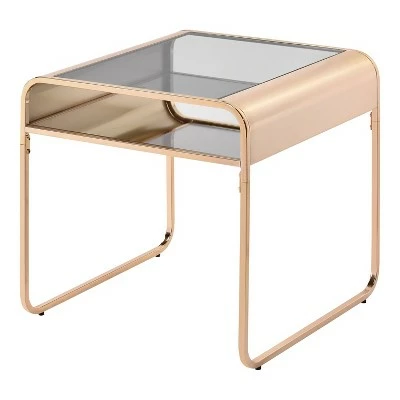 Milrix Coffee and Table Set with Tempered Glass Top Gold - miBasics 4 Milrix Coffee and Table Set with Tempered Glass Top Gold - miBasics - Image 2