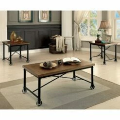 Levi Occasional Table Set Medium Oak - HOMES: Inside + Out