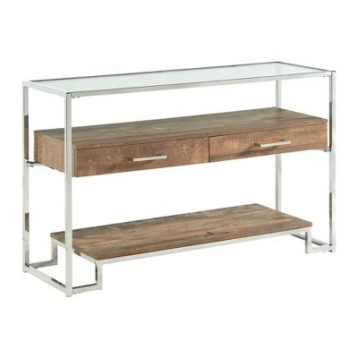 3pc Hampton Occasional Table Set Light Walnut/Chrome - Picket House Furnishings 6 3pc Hampton Occasional Table Set Light Walnut/Chrome - Picket House Furnishings - Image 4