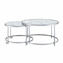Rayne Nesting Cocktail Table White - Steve Silver Co.