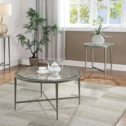 2pc Harding Coffee Table Set Silver - miBasics