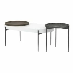 2pc Ardenna Table Set - miBasics Sand Black/dark Walnut/white High Gloss -Side Tables Sales unnamed file 8413