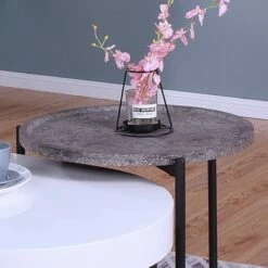 2pc Ardenna Table Set - miBasics Sand Black/dark Walnut/white High Gloss -Side Tables Sales unnamed file 8416