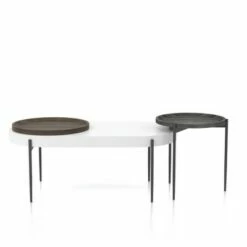 2pc Ardenna Table Set - miBasics Sand Black/dark Walnut/white High Gloss -Side Tables Sales unnamed file 8417