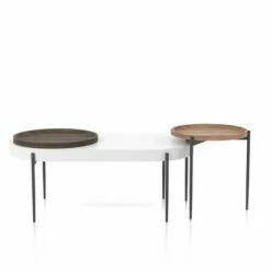 2pc Ardenna Table Set - miBasics Sand Black/dark Walnut/white High Gloss -Side Tables Sales unnamed file 8418