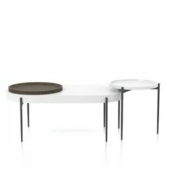 2pc Ardenna Table Set - miBasics Sand Black/dark Walnut/white High Gloss -Side Tables Sales unnamed file 8419