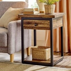 Claremont Rustic Wood Coffee Table and 2 End Tables Black - Alaterre Furniture -Side Tables Sales unnamed file 8443