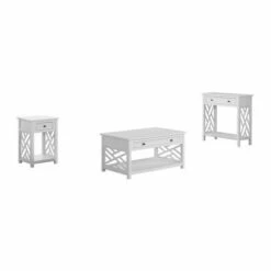 36" Middlebury Coffee Table, End Table and Console Table with Drawers - Alaterre Furniture White -Side Tables Sales unnamed file 8511