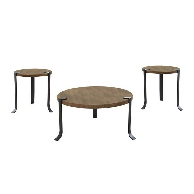 3pc Kriden Coffee Table with 2 End Tables Set - HOMES: Inside + Out Black/antique White 6 3pc Kriden Coffee Table with 2 End Tables Set - HOMES: Inside + Out Black/antique White - Image 4