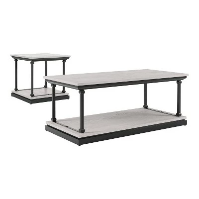 2pc Tullymore Coffee and End Table Set - miBasics Dark Oak/black 12 2pc Tullymore Coffee and End Table Set - miBasics Dark Oak/black - Image 10