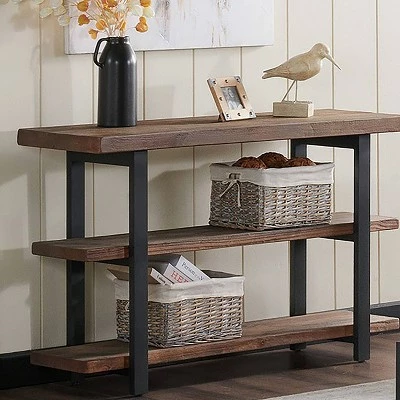 4pc 42" Pomona Living Room Set with Lift Top Coffee Table, Console Table and Two End Tables Rustic Natural - Bolton Furniture 6 4pc 42" Pomona Living Room Set with Lift Top Coffee Table, Console Table and Two End Tables Rustic Natural - Bolton Furniture - Image 4