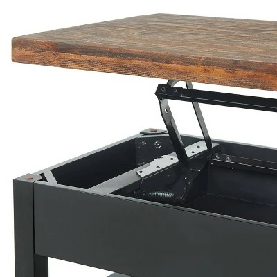 4pc 42" Pomona Living Room Set with Lift Top Coffee Table, Console Table and Two End Tables Rustic Natural - Bolton Furniture 12 4pc 42" Pomona Living Room Set with Lift Top Coffee Table, Console Table and Two End Tables Rustic Natural - Bolton Furniture - Image 10