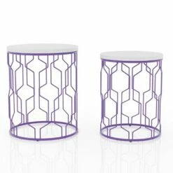 Questella Nesting Table - miBasics Blue Coating/white -Side Tables Sales unnamed file 854